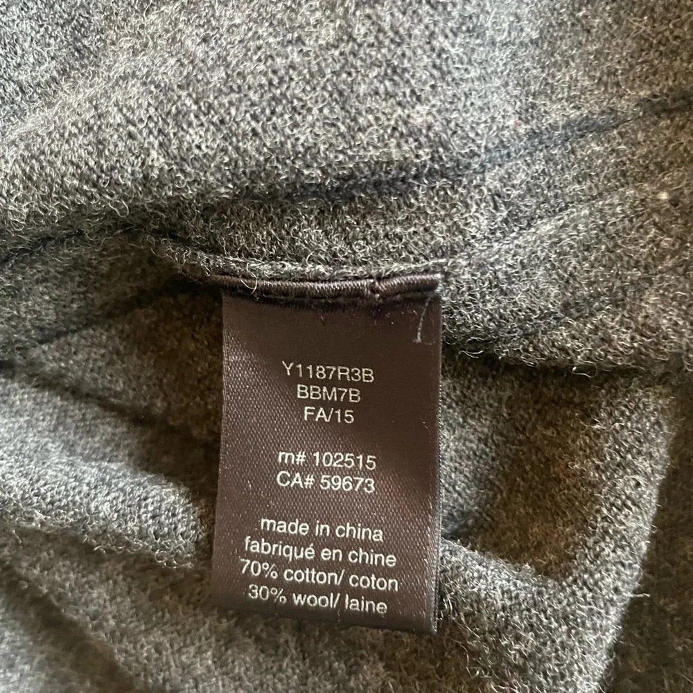 JOHN VARVATOS USA Cotton-Wool Contrast Rivet Trim Sweater‎ in Charcoal Size XXL